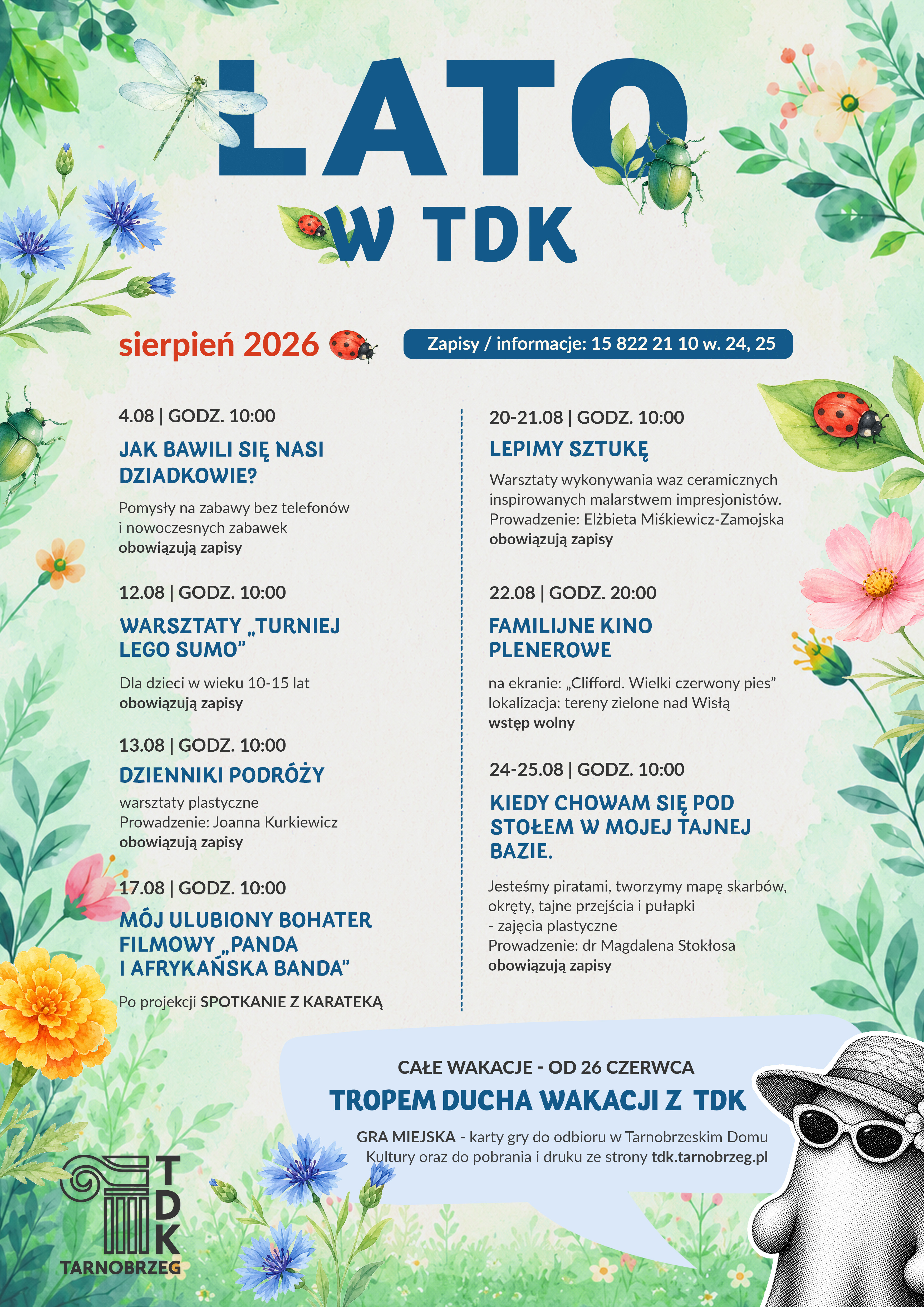 Sierpień pełen kreatywnych zajęć w Tarnobrzeskim Domu Kultury